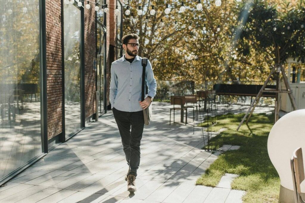 person walking peacefully after building self confidence from within