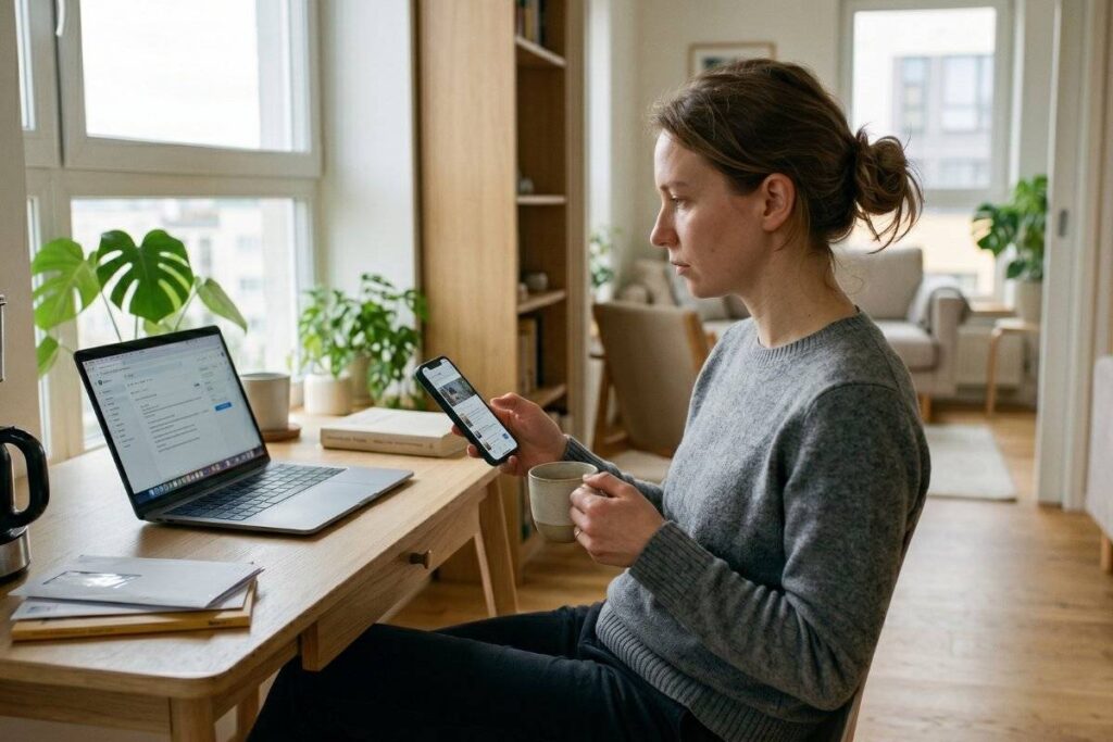 person going through daily routines on autopilot showing one reason why do i feel empty inside