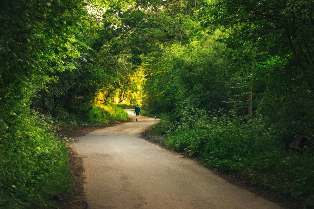 person walking alone after deciding to let go of broken relationship