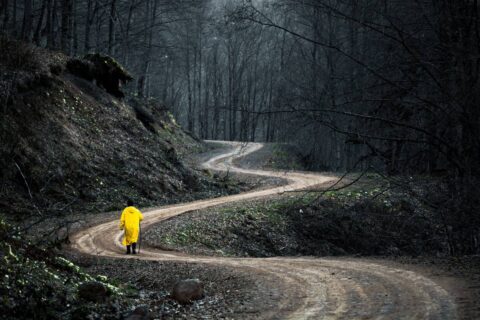 person looking at winding mountain path showing the honest shape of how to grow as a person
