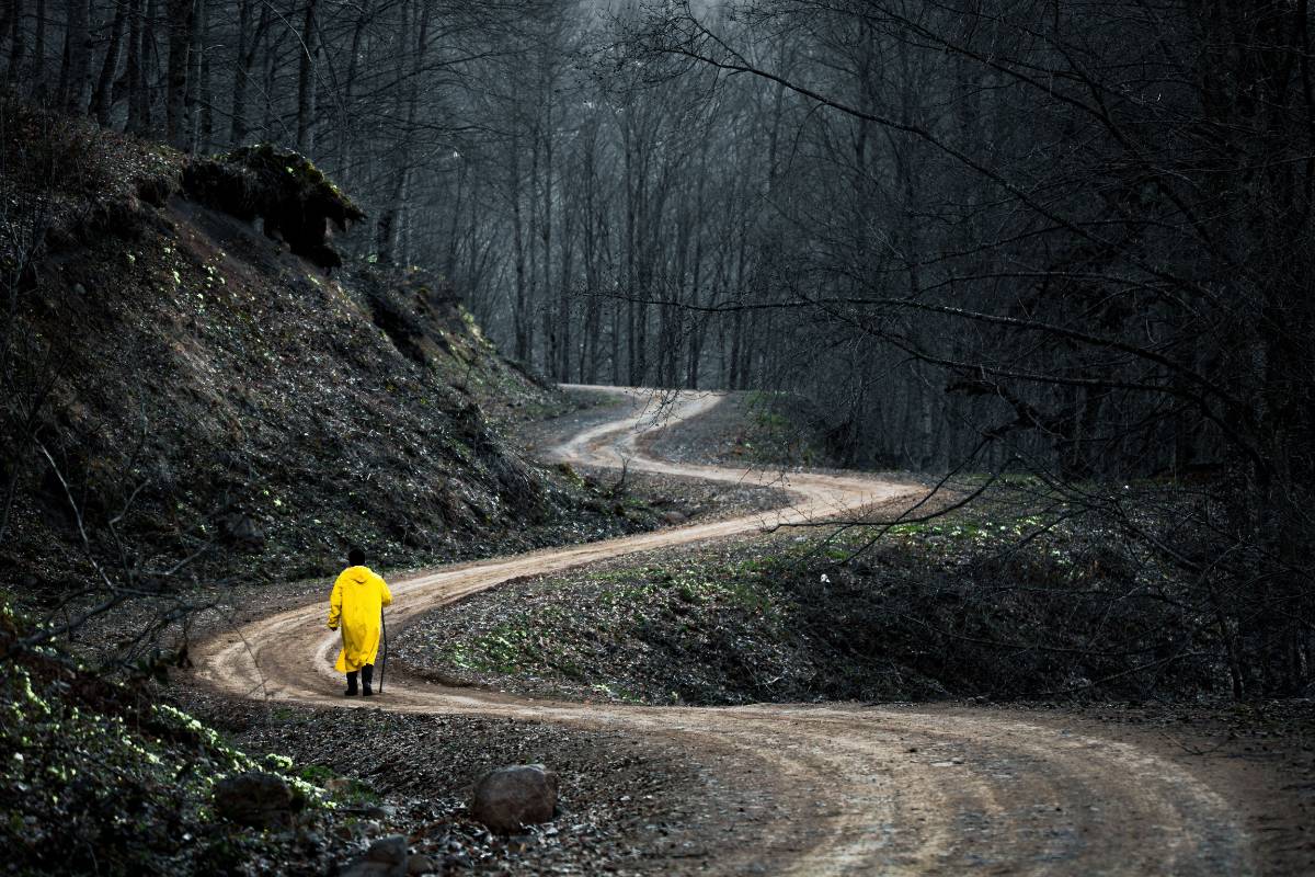 person looking at winding mountain path showing the honest shape of how to grow as a person