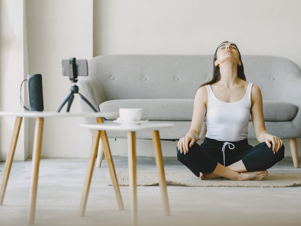 practicing daily habits for mental health through meditation at home