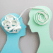 Illustration of emotional relationships and mental health connection – symbolic minds communicating